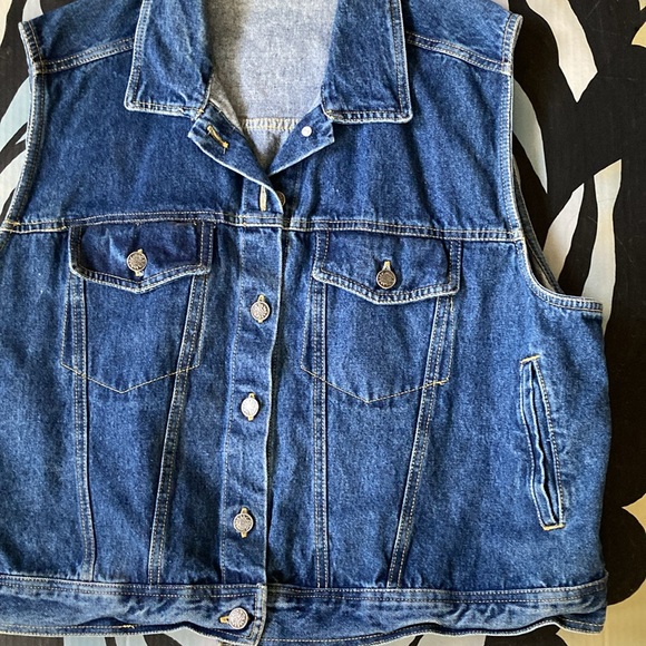 Sudden Impact Vintage 80s/90s Jeans Vest Women ~ Size Large - Picture 10 of 12